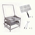 Adjustable 360° Rotating Charcoal BBQ Grill, Portable Stainless Steel Outdoor Camping Grill